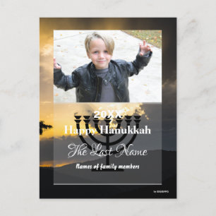Happy Hanukkah Foto Postkarte Streifen - HAMbWG