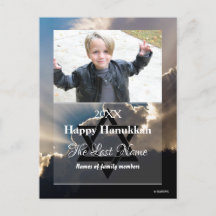 Happy Hanukkah Foto Postkarte Streifen - HAMbWG