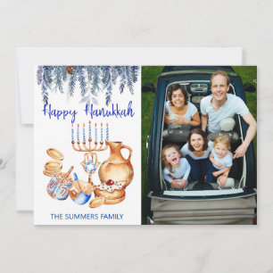 Happy Hanukkah Foto Vorlage Menorah Pine Drop