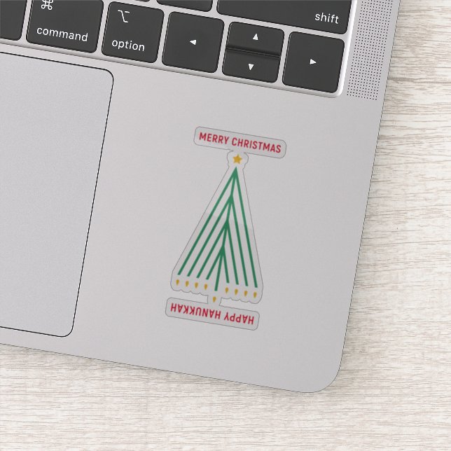 Happy Hanukkah, Frohe Weihnachten Aufkleber (Detail)