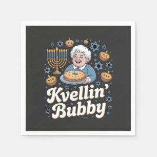 Happy Hanukkah Funny Jewish Holiday Kvellin Bubby Serviette