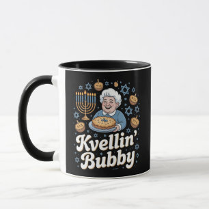 Happy Hanukkah Funny Jewish Holiday Kvellin Bubby Tasse