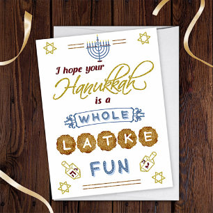 Happy Hanukkah ganz Latke Fun Gewohnt Karte
