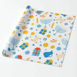 Happy Hanukkah Gemustert Geschenkpapier