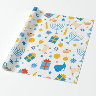 Happy Hanukkah Gemustert Geschenkpapier
