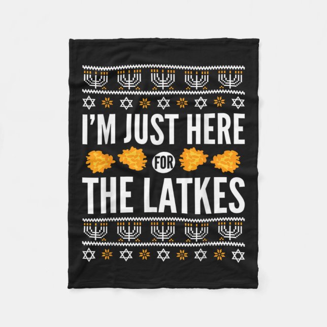Happy Hanukkah gerade hier für Latkes Juden aus He Fleecedecke (Vorderseite)