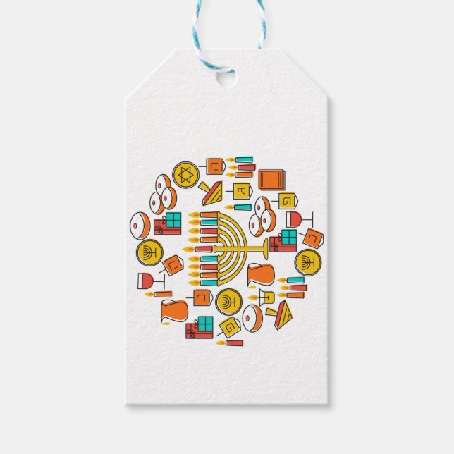 Happy Hanukkah  Geschenkanhänger (Vorderseite)