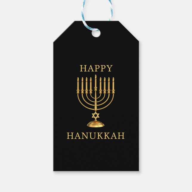 Happy Hanukkah Geschenkanhänger (Vorderseite)