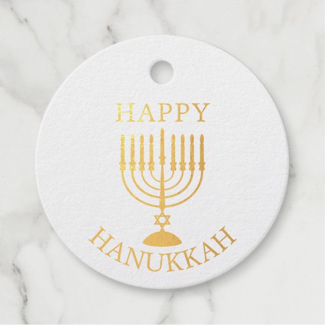 Happy Hanukkah Geschenkanhänger (Vorderseite)