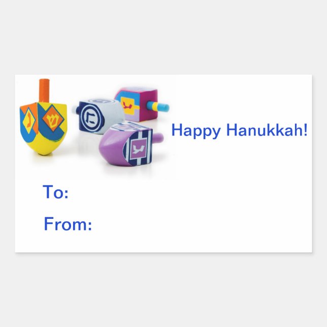 Happy Hanukkah Geschenkkleber Rechteckiger Aufkleber (Vorderseite)