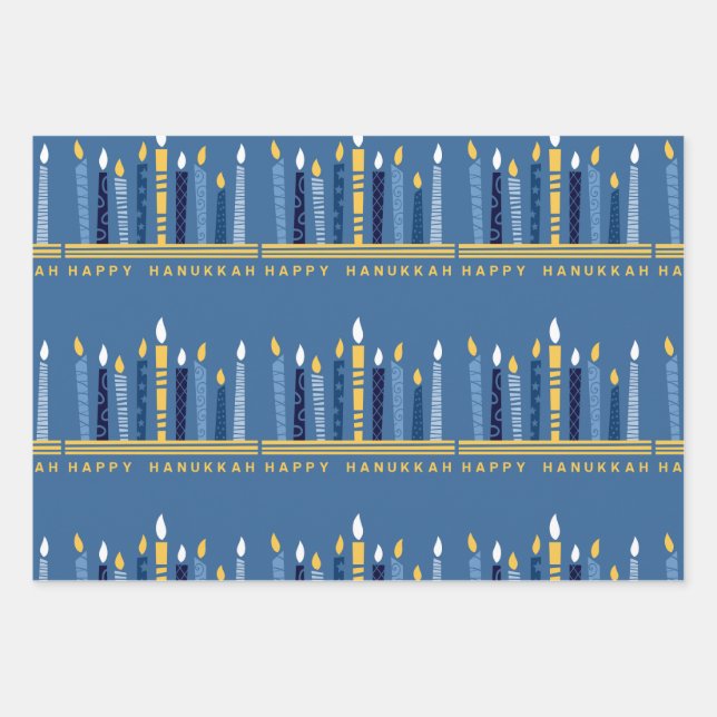 Happy Hanukkah Geschenkpapier Set (Vorderseite)