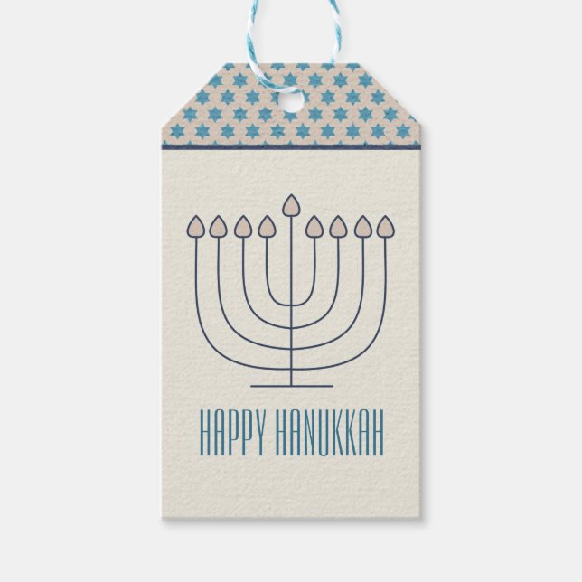 Happy Hanukkah Geschenktag Geschenkanhänger (Vorderseite)
