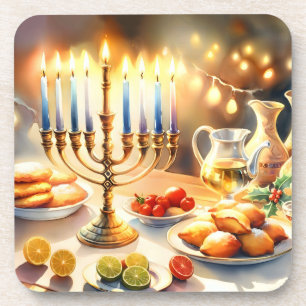 Happy Hanukkah Getränkeuntersetzer