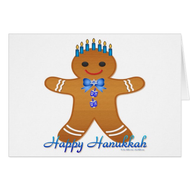 Happy Hanukkah Gingerbread Man Menorah (Vorderseite (Horizontal))