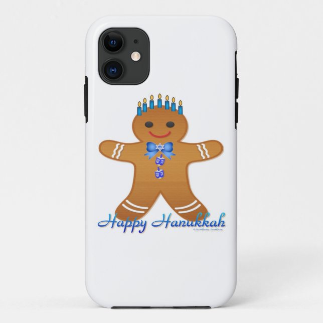 Happy Hanukkah Gingerbread Man Menorah Case-Mate iPhone Hülle (Rückseite)