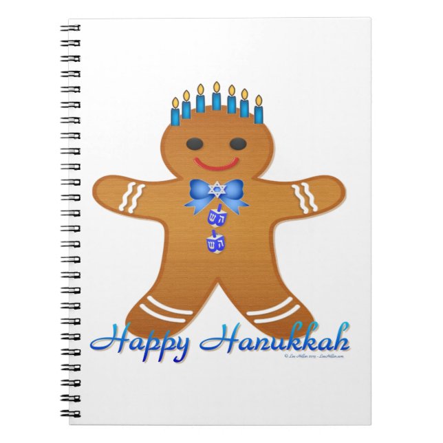 Happy Hanukkah Gingerbread Man Menorah Notizblock (Vorderseite)