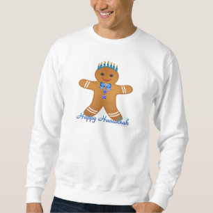 Happy Hanukkah Gingerbread Man Menorah Sweatshirt