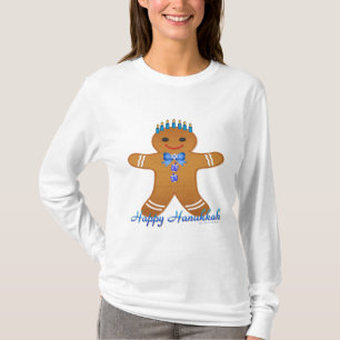 Happy Hanukkah Gingerbread Man Menorah T-Shirt