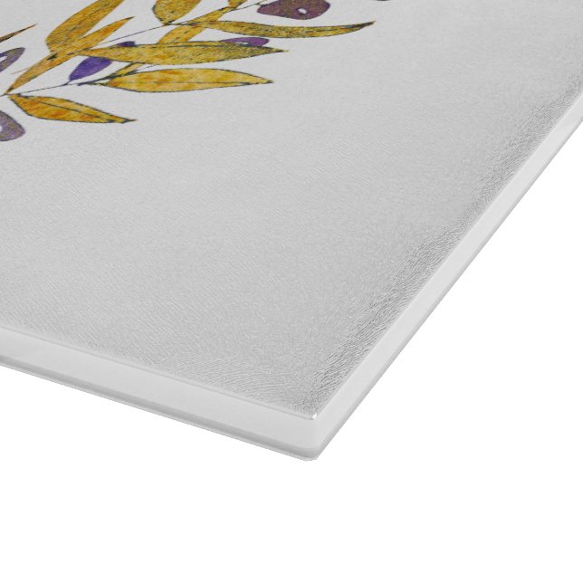 Happy Hanukkah Glas Cutting Board Schneidebrett (Ecke)