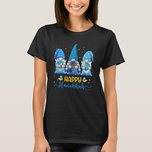 Happy Hanukkah Gnomes Menorah Hanukkah Jewish Holi T-Shirt (Vorderseite)