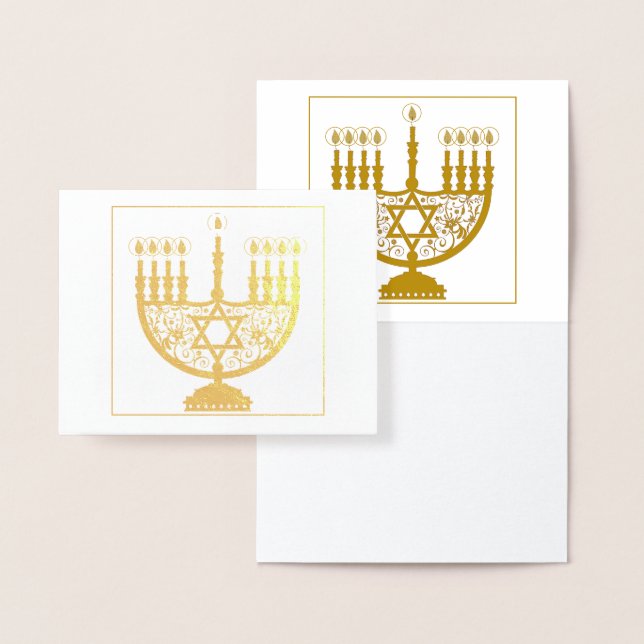 HAPPY HANUKKAH Gold Foil Card Folienkarte (Anzeige)