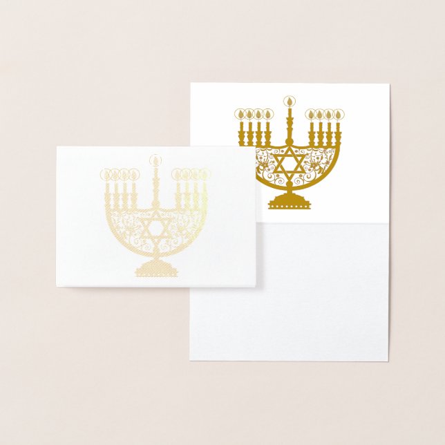 HAPPY HANUKKAH Gold Foil Card Folienkarte (Anzeige)