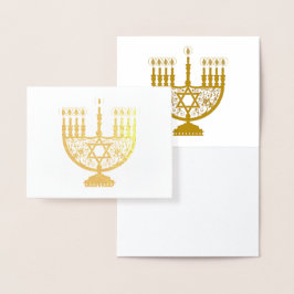 HAPPY HANUKKAH Gold Foil Card Folienkarte