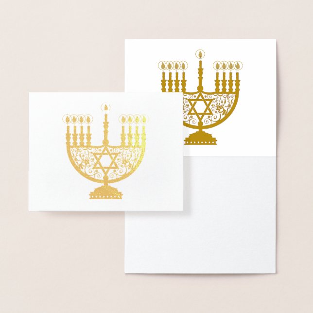 HAPPY HANUKKAH Gold Foil Card Folienkarte (Anzeige)