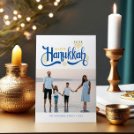 "Happy Hanukkah" Gold Menorah Feiertagskarte<br><div class="desc">"Happy Hanukkah" Gold Menorah Design.</div>