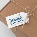 "Happy Hanukkah" Gold Menorah Geschenkanhänger<br><div class="desc">"Happy Hanukkah" Gold Menorah Design.</div>