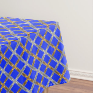 Happy Hanukkah Gold, Silber und Blau lackiert Tischdecke