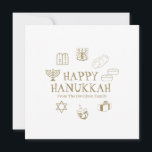 Happy Hanukkah Gold weiße benutzerdefinierte Famil<br><div class="desc">Happy Hanukkah,  passen Sie die Grußkarte für Familiennamen an. Happy Hanukkah,  Happy Chanukah,  Hanukkah Sameach!,  Chag Sameach,  Chag Urim Sameach! Imitate Gold und Weiß!</div>
