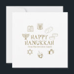 Happy Hanukkah Gold weiße benutzerdefinierte Famil<br><div class="desc">Happy Hanukkah,  passen Sie die Grußkarte für Familiennamen an. Happy Hanukkah,  Happy Chanukah,  Hanukkah Sameach!,  Chag Sameach,  Chag Urim Sameach! Imitate Gold und Weiß!</div>