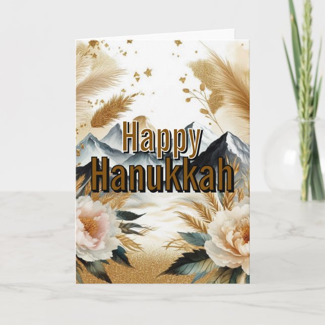 Happy Hanukkah Greeting Card - Modern Simple Cute Karte (Vorderseite)