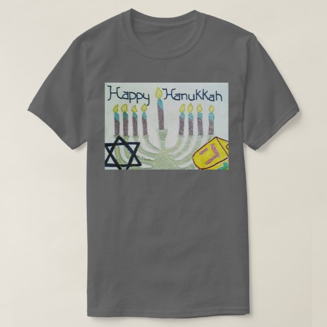 Happy Hanukkah Hand Drawn Design T-Shirt (Design vorne)