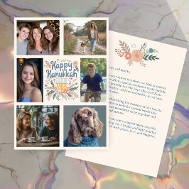 HAPPY HANUKKAH HandGezeichnet CUSTOM 6 FOTO Feiertagskarte