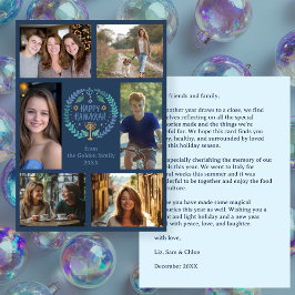 HAPPY HANUKKAH HandGezeichnet CUSTOM 6 FOTO Feiertagskarte