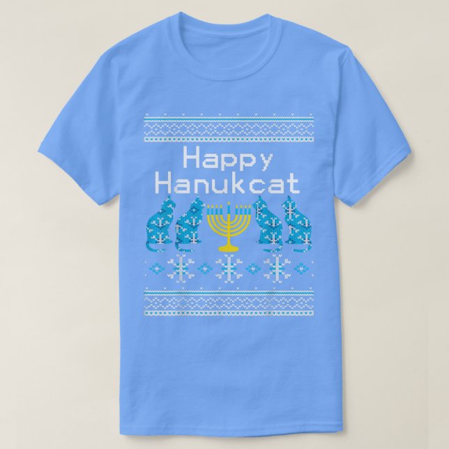 Happy Hanukkah Hanukcat Cat Lover  T-Shirt (Design vorne)