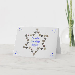 Happy Hanukkah Heart Rocks Holiday Karte