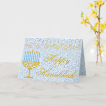HAPPY HANUKKAH Hebrew CUSTOMIZABLE Grußkarte