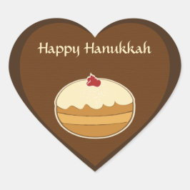 Happy Hanukkah Herz-Aufkleber