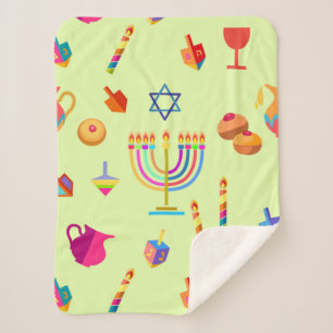 Happy Hanukkah Holiday dekorative Symbole für Sherpadecke