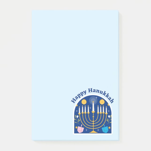 Happy Hanukkah Holiday Festivals Hinweise Post-it Klebezettel (Vorderseite)