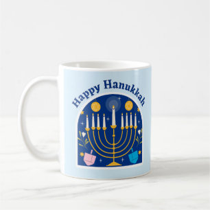 Happy Hanukkah Holiday Festive Coffee Tasse