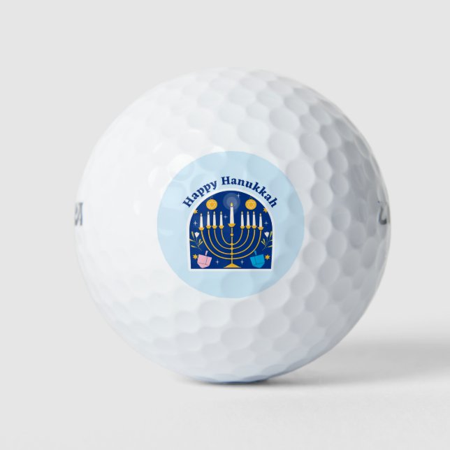 Happy Hanukkah Holiday Festive Golf Balls Golfball (Vorderseite)