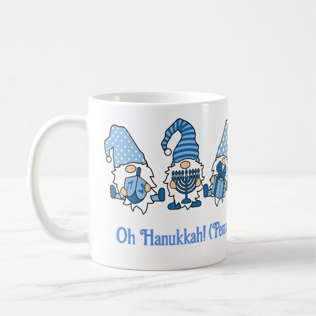 Happy Hanukkah Holiday Gnome Kaffeetasse (Links)
