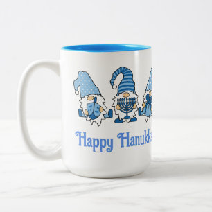 Happy Hanukkah Holiday Gnome Zweifarbige Tasse