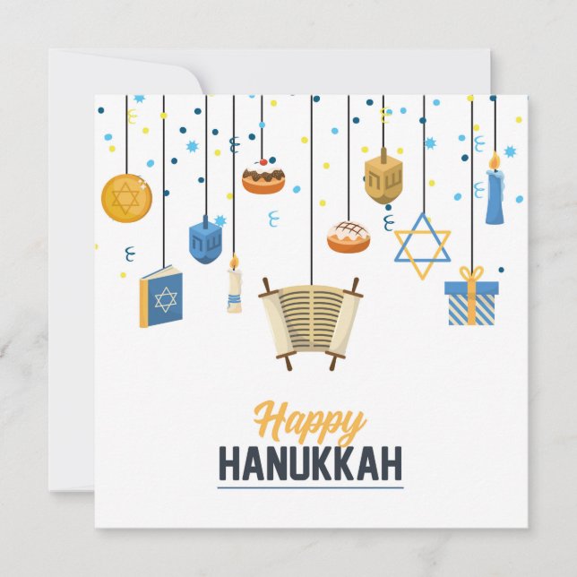 Happy Hanukkah Holiday Icon Dekorationen (Vorderseite)