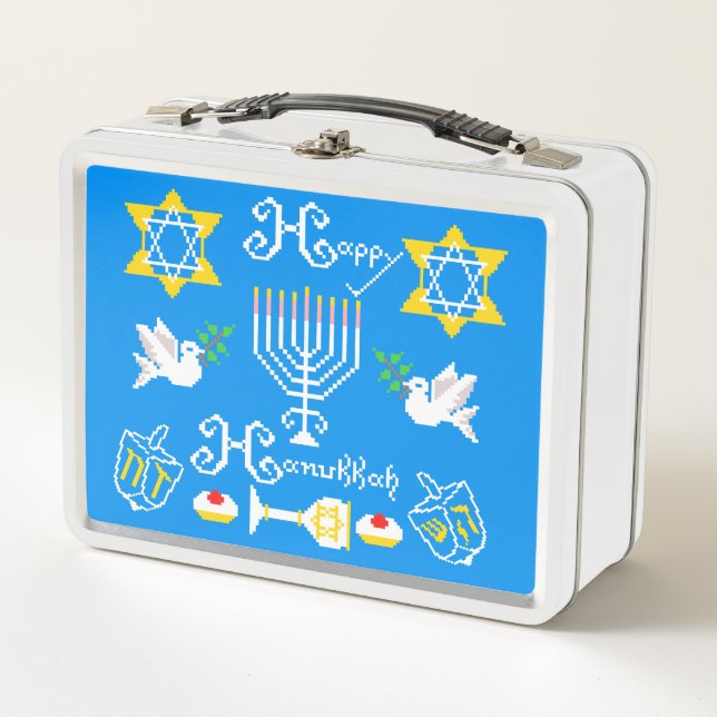 Happy Hanukkah Holiday Metall Brotdose (Vorderseite)