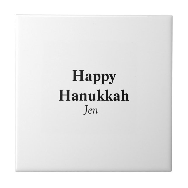 Happy Hanukkah Ihr Name Text editierbar Fliese (Vorderseite)